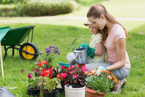 First aid kit and safety gear for garden maintenance